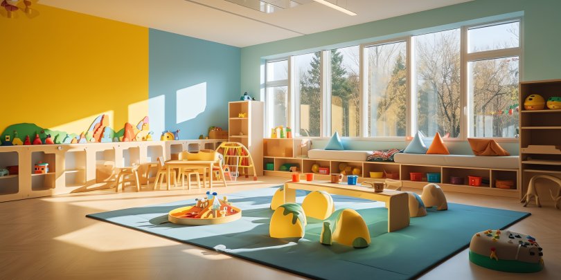 Image of a day-care center without children or teachers