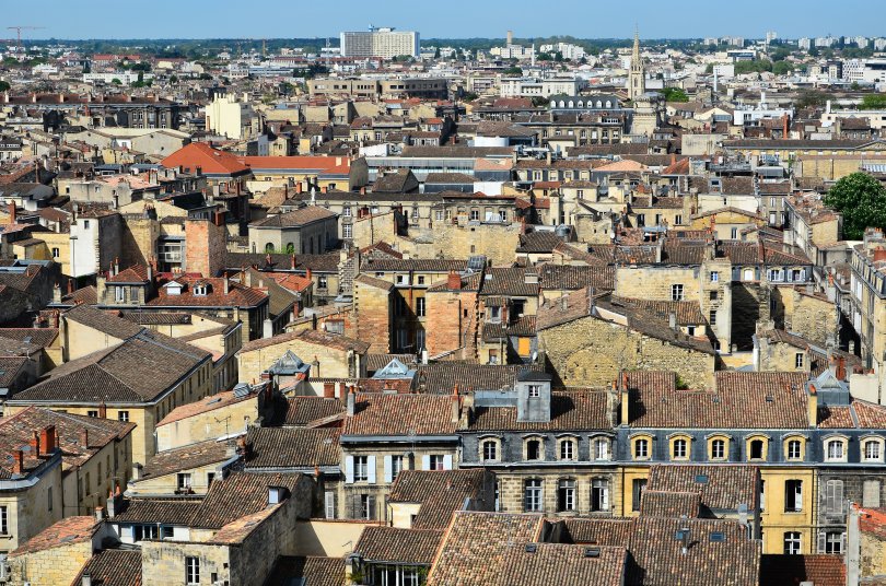 vue arienne de la ville de Bordeaux. 